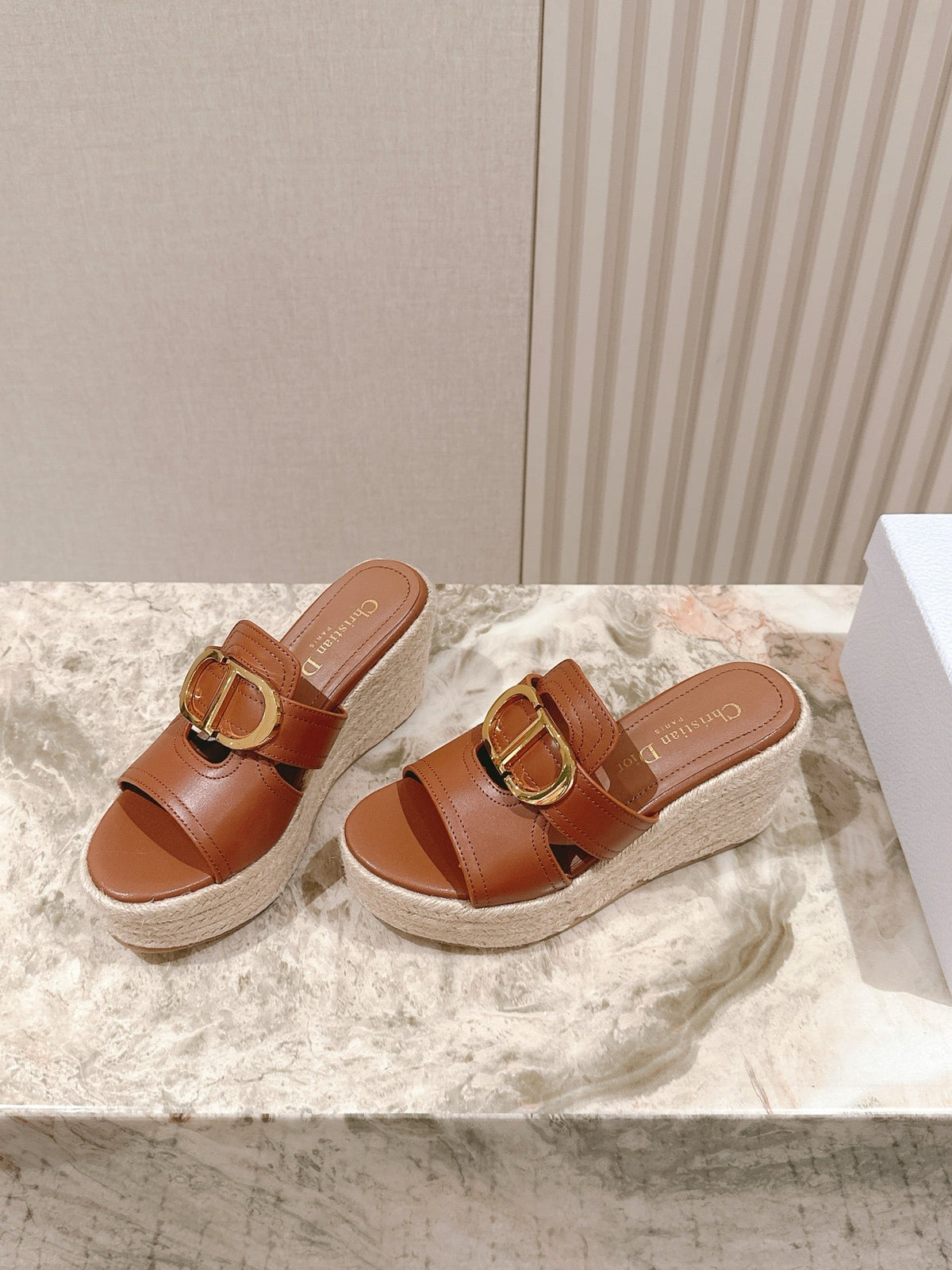 CD 30 Montaigne Wedge Slide 85mm  Lambskin 483076